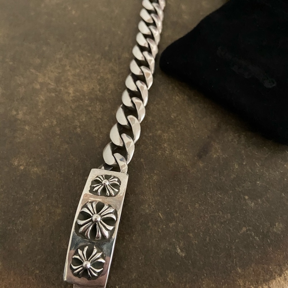 Chromeheart cross ID bracelet